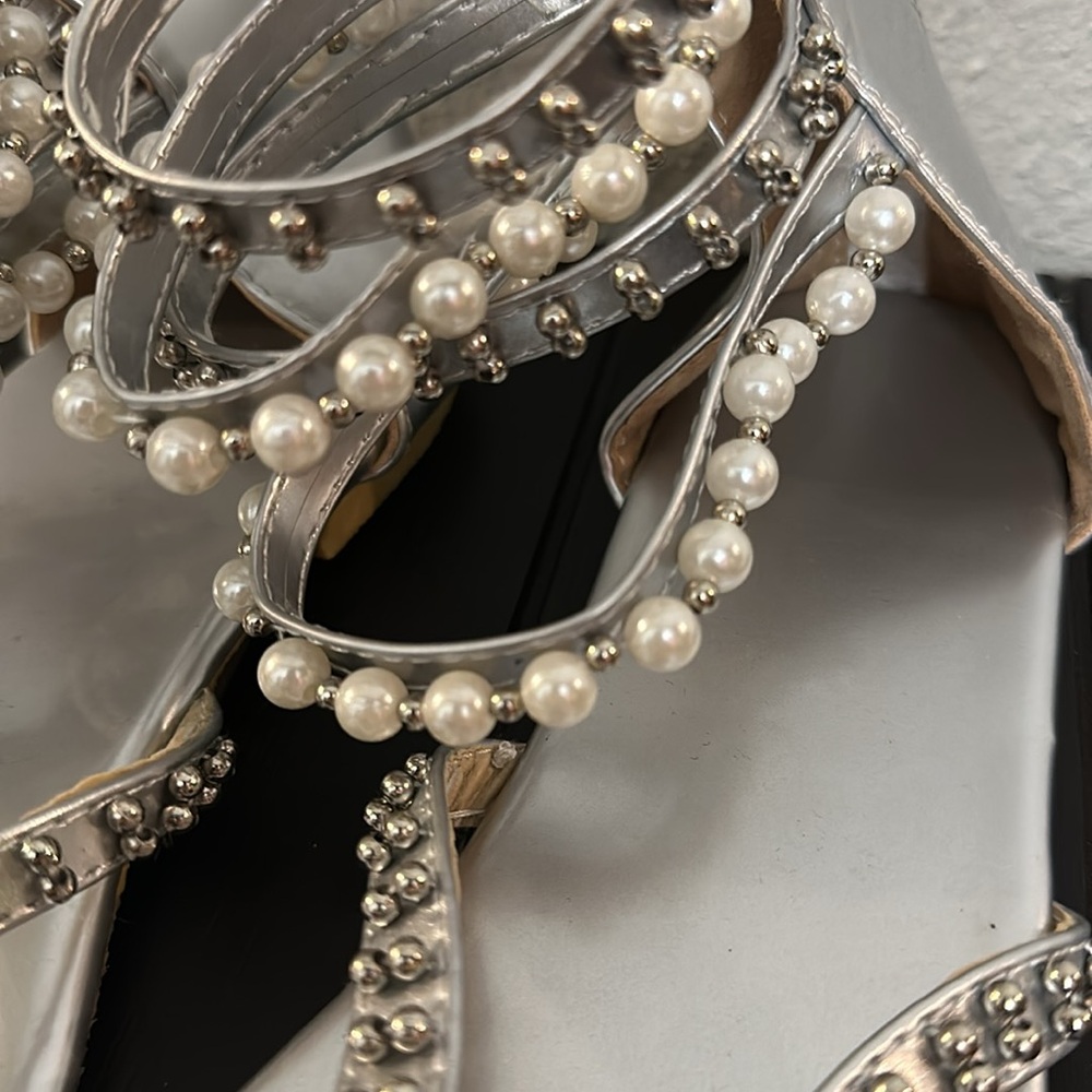 Silver Beaded Sandals - Picture 6 of 6
